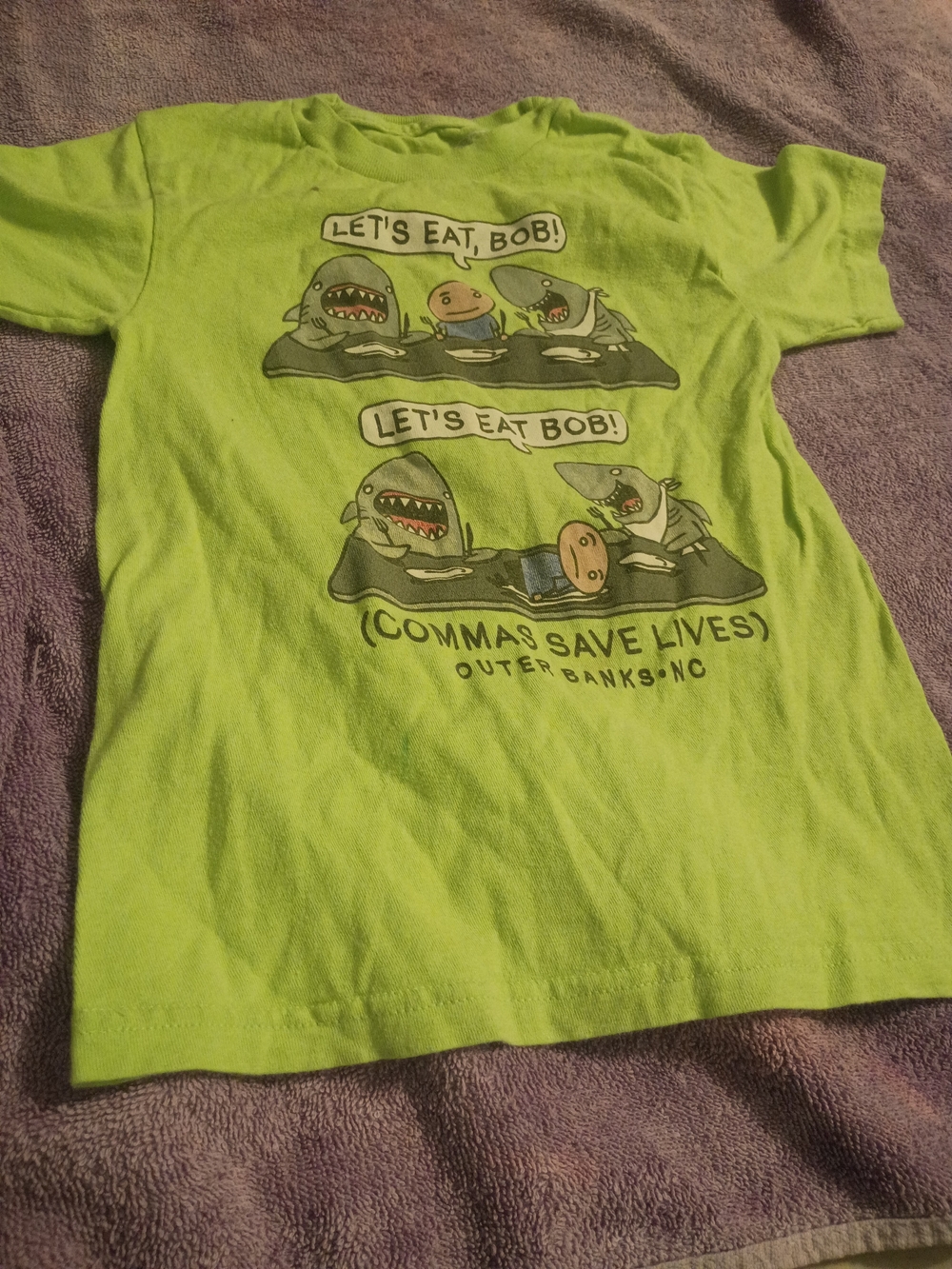 Kids Lime Green 'Let's Eat, Bob!' Graphic Tee